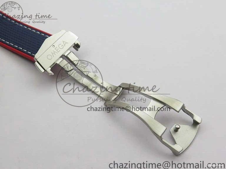 0117 Comfortable Planet Ocean 43.5mm America’s Cup VSF Best Edition White Dial On Blue Gummy Strap A 7900